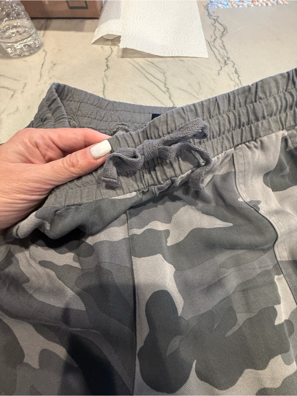 Splendid Gray Camo Joggers XL | 100% Rayon Lounge Pants Elastic Waist - Picture 9 of 16